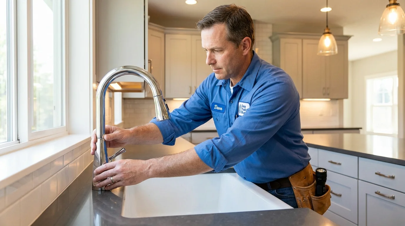 Kitchen faucet installation by Johns Plumbing LLC in Fords